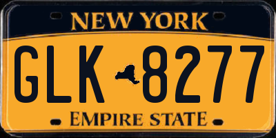 NY license plate GLK8277