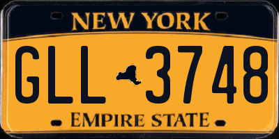 NY license plate GLL3748