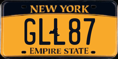 NY license plate GLL87