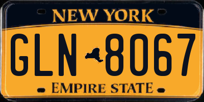 NY license plate GLN8067