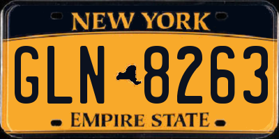 NY license plate GLN8263