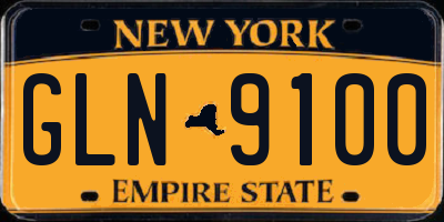 NY license plate GLN9100
