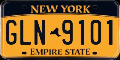 NY license plate GLN9101
