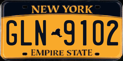 NY license plate GLN9102