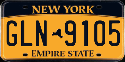 NY license plate GLN9105