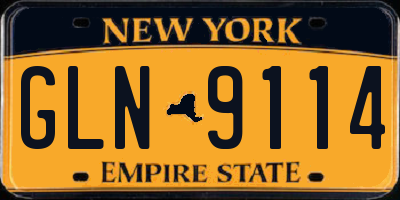 NY license plate GLN9114