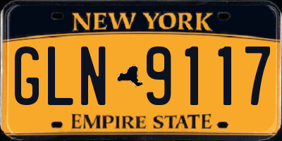 NY license plate GLN9117
