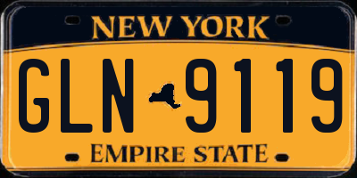 NY license plate GLN9119