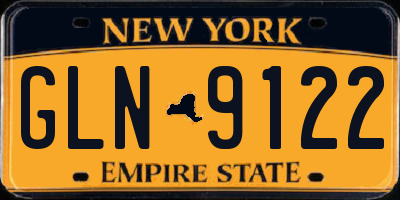 NY license plate GLN9122