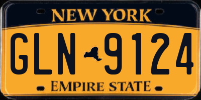NY license plate GLN9124