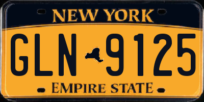 NY license plate GLN9125