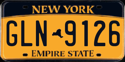 NY license plate GLN9126