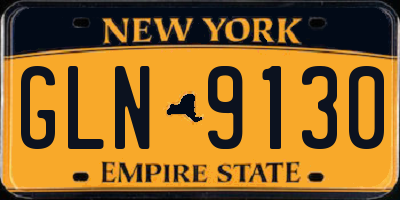 NY license plate GLN9130