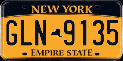 NY license plate GLN9135