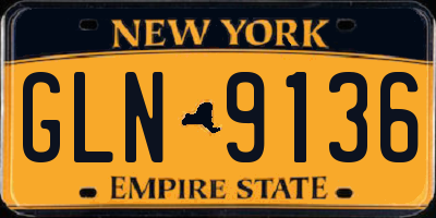 NY license plate GLN9136