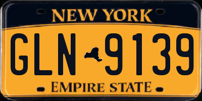 NY license plate GLN9139