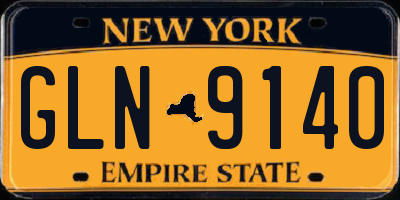 NY license plate GLN9140