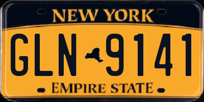 NY license plate GLN9141