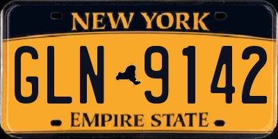 NY license plate GLN9142