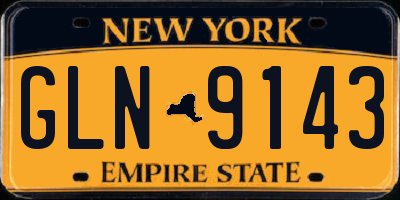 NY license plate GLN9143