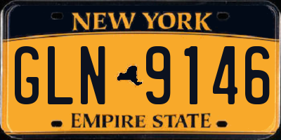 NY license plate GLN9146