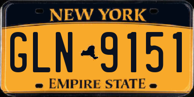 NY license plate GLN9151
