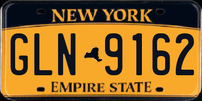 NY license plate GLN9162