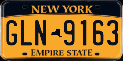 NY license plate GLN9163
