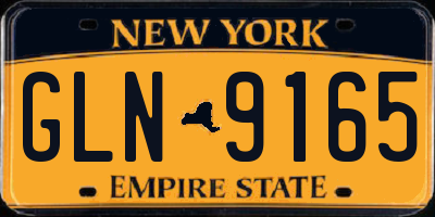 NY license plate GLN9165
