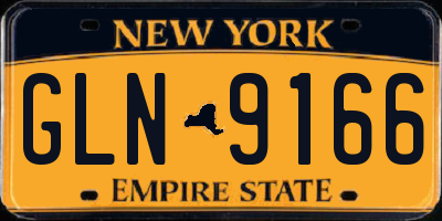 NY license plate GLN9166