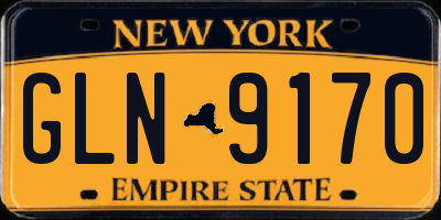 NY license plate GLN9170