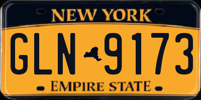 NY license plate GLN9173