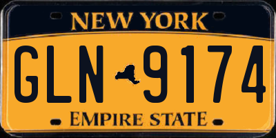 NY license plate GLN9174