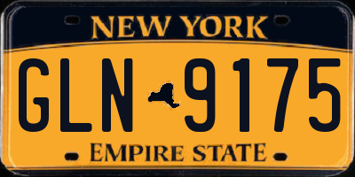 NY license plate GLN9175