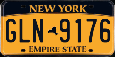 NY license plate GLN9176