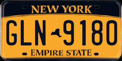 NY license plate GLN9180