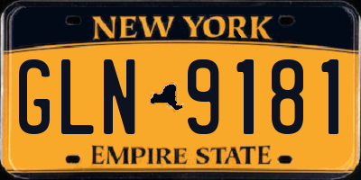 NY license plate GLN9181