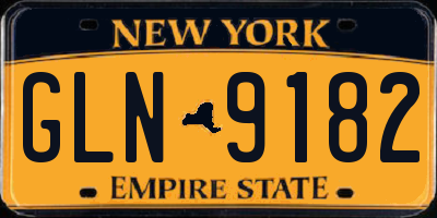 NY license plate GLN9182