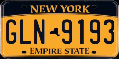 NY license plate GLN9193