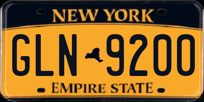 NY license plate GLN9200