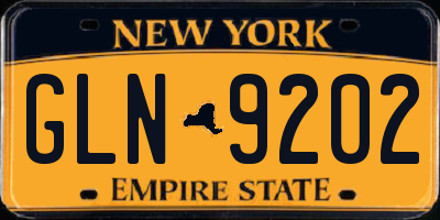 NY license plate GLN9202