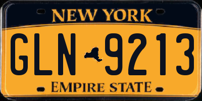 NY license plate GLN9213