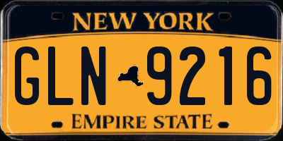NY license plate GLN9216