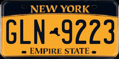 NY license plate GLN9223