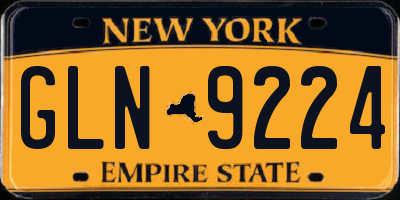 NY license plate GLN9224
