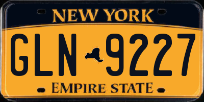 NY license plate GLN9227