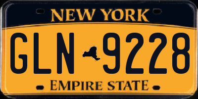 NY license plate GLN9228