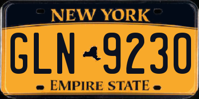 NY license plate GLN9230