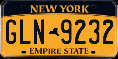 NY license plate GLN9232