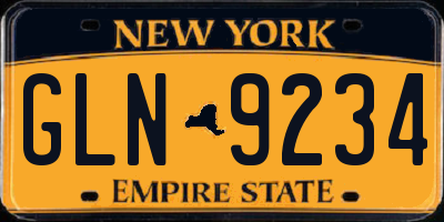 NY license plate GLN9234